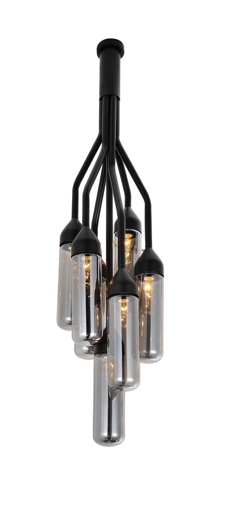 Darsie Pendant Lamp Black Carbon Steel and Glass..