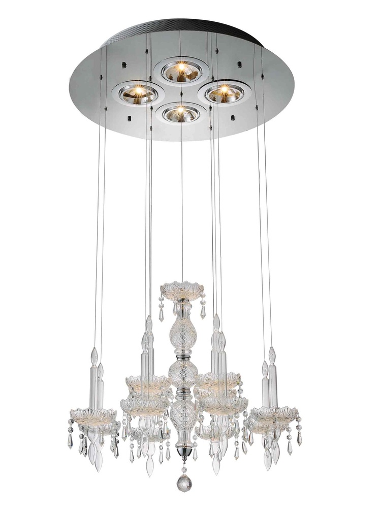 Macy Pendant Lamp Clear Glass and Crystal