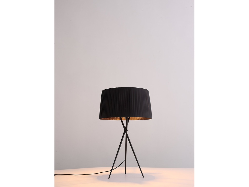 Paige Table Lamp Black Carbon Steel and Fabric