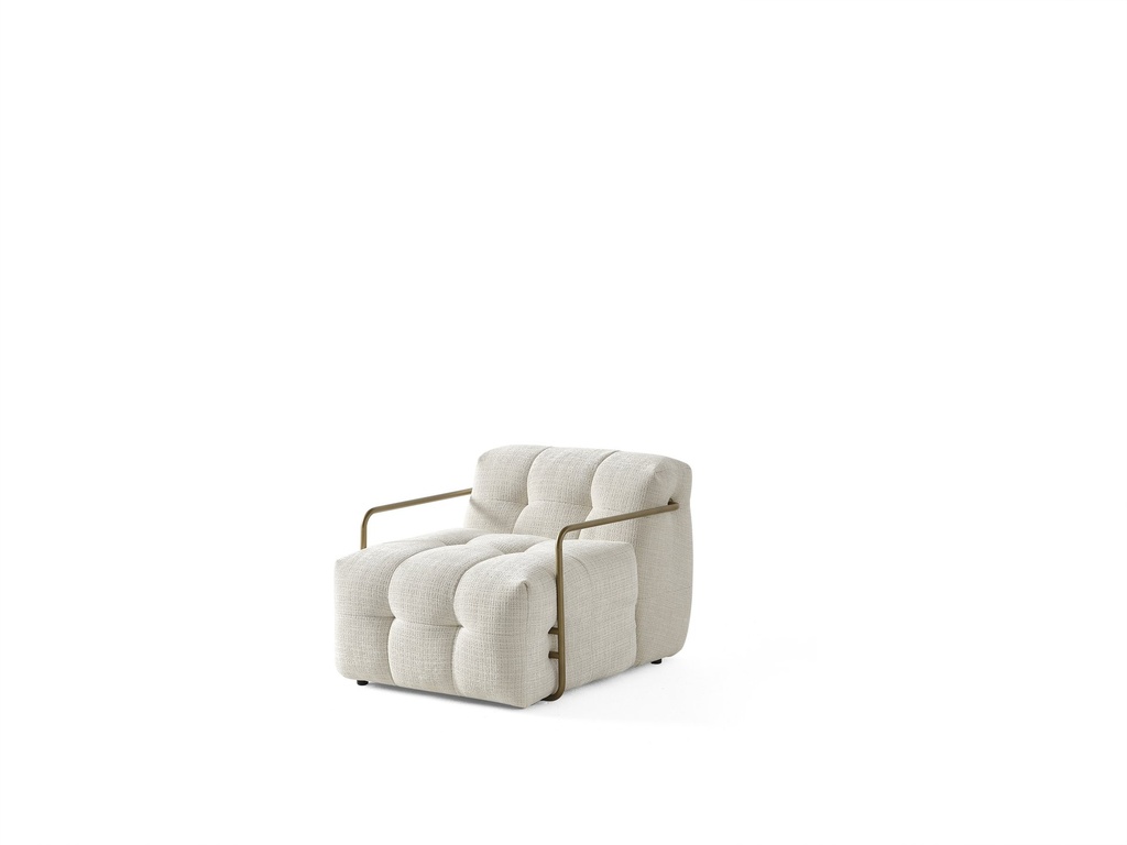 Cloud Armchair Upholstered in high-quality Fire-Resistant Beige Chenille Fabric AIC-MARBELA01